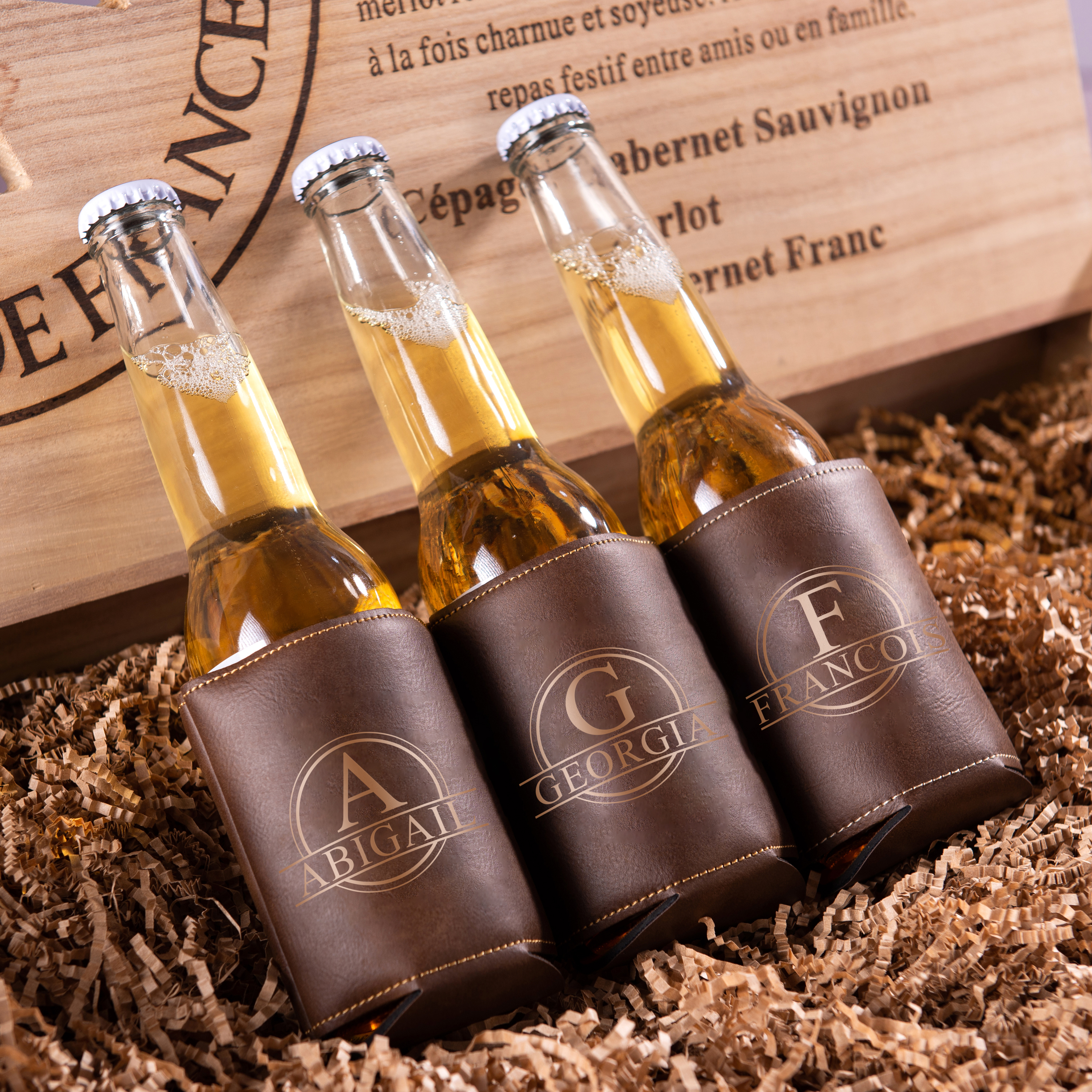 Laser Leather Can Cooler