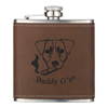 Laser Leather Hip Flask