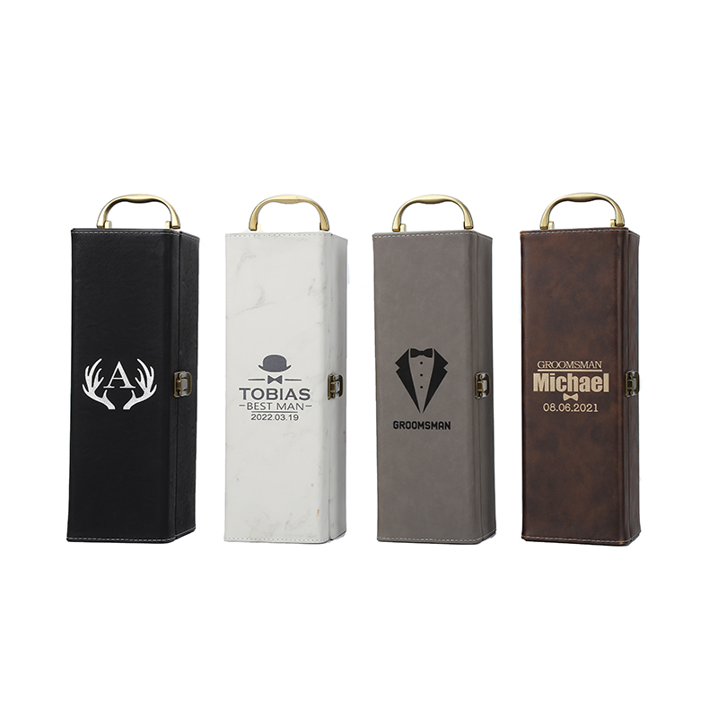 Single PU Leather Wine Bottle Box