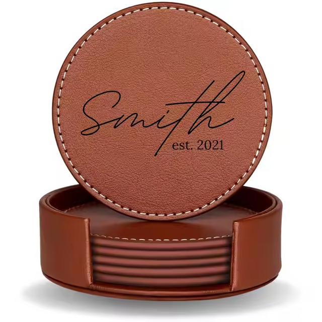 Leather Coaster Set
